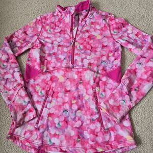 Triple Flip Pink Print Half Zip Athletic Jacket Size 5 Fits Small